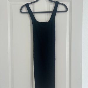 Hunza G Crinkle Sleeveless Tank Dress - Black OS